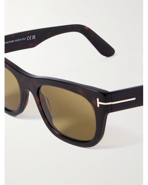 Tom Ford Black Marshall Rectangular-Frame Acetate Sunglasses for men