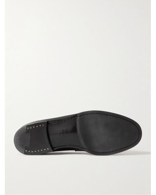 Dunhill Black Audley Leather Penny Loafers for men