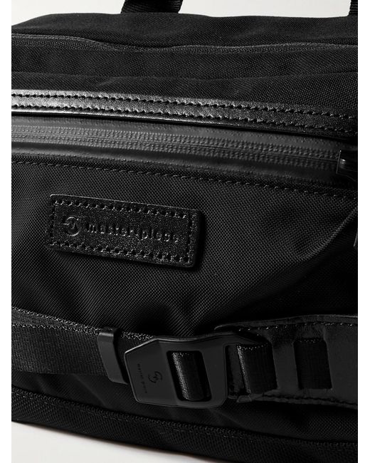 Master Piece Black Potential Small Leather-Trimmed Cordura Nylon Messenger Bag for men
