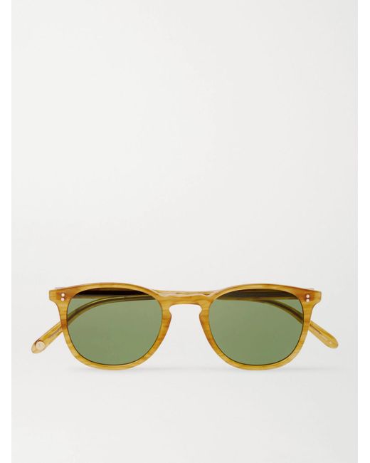 Garrett Leight Yellow Kinney 47 Round-frame Acetate Sunglasses for men
