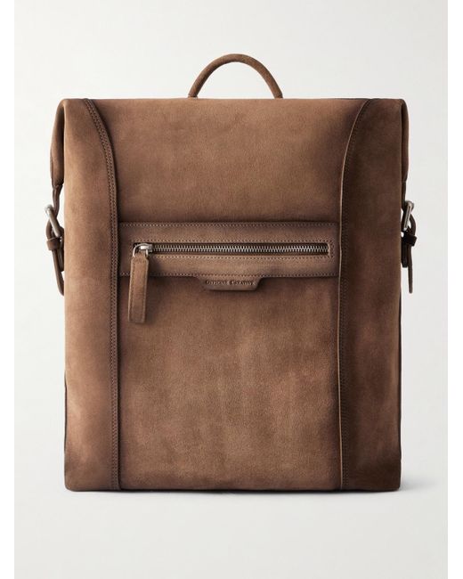 Officine Creative Brown Jules Suede Backpack for men