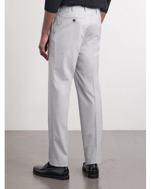 Slowear White Slim-Leg Wool Trousers for men