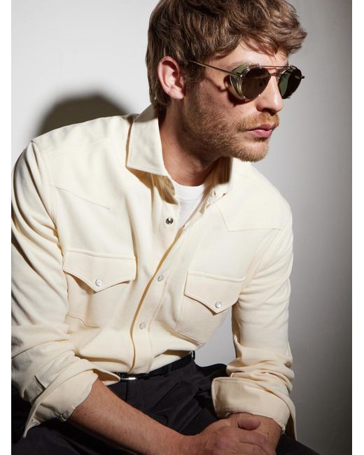 Garrett Leight Natural Ocampo Round-Frame Metal Sunglasses for men