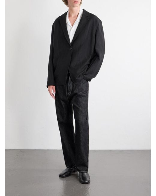 Studio Nicholson Black Denison Linen And Wool-Blend Suit Jacket for men
