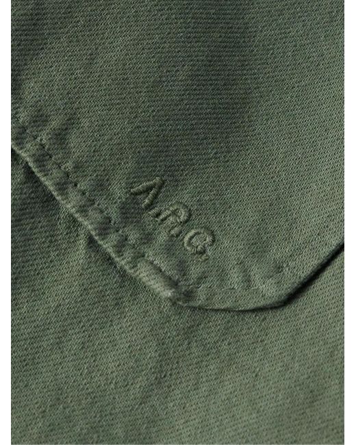 A.P.C. Green Alessio Padded Cotton-twill Shirt Jacket for men