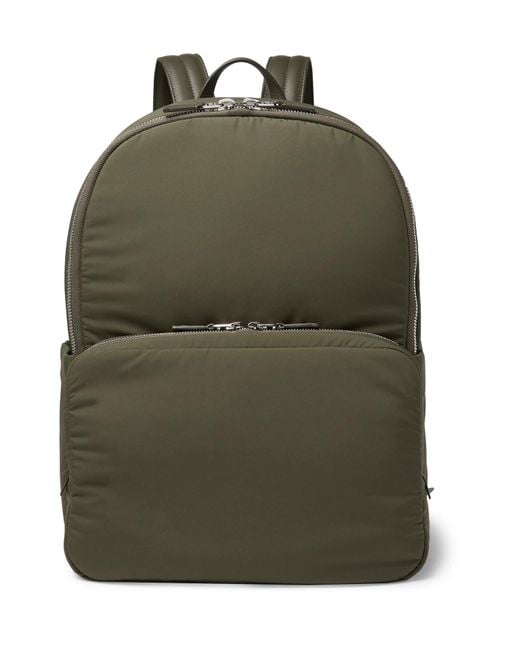 Loro Piana Green Voyager Leather-trimmed Storm System Shell Backpack for men