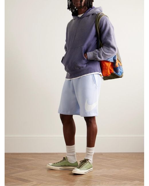 Nike Blue Sportswear Club Straight-leg Cotton-blend Jersey Shorts for men