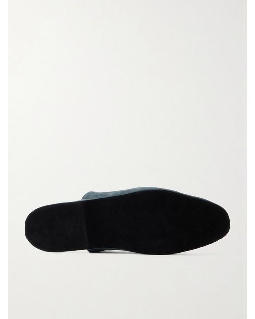 Charvet Blue Suede Slippers for men