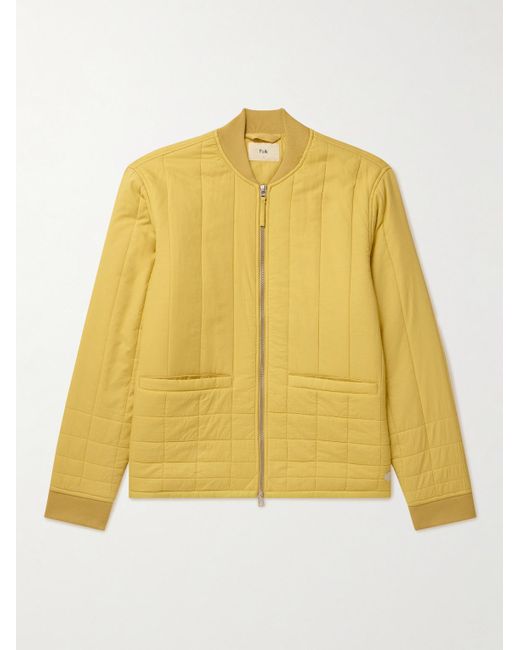 Folk Yellow Cave Quilted Cotton Bomber Jacket for men