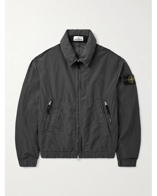 Stone Island Blouson aus "David Light-TC"-Material mit Logodetail in Stückfärbung in Black für Herren