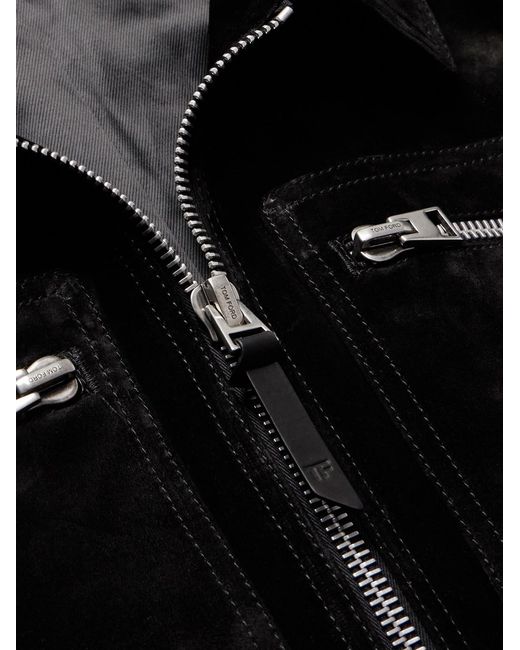 Tom Ford Black Cropped Suede Jacket for men