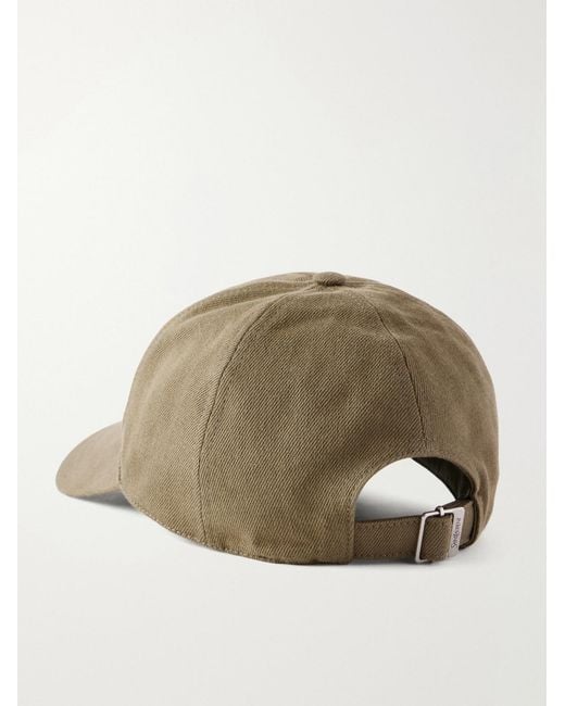 Saint Laurent Natural Logo-debossed Cotton-twill Baseball Cap for men