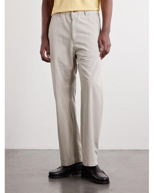 Remi Relief White Straight-Leg Cotton-Twill Trousers for men