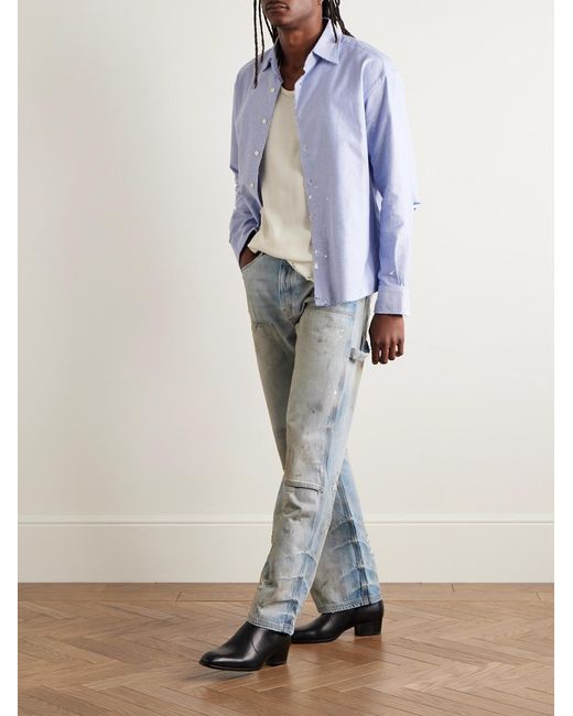Amiri Blue Carpenter Straight-Leg Distressed Jeans for men