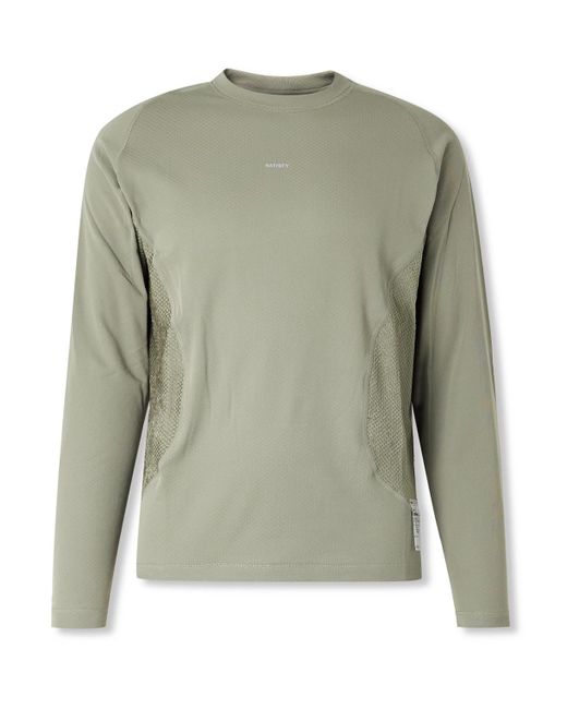 Satisfy Green Logo-Appliquéd Ghostfleece Octa Running Top for men