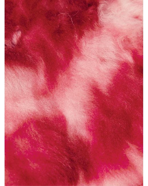 Marni Red Striped Shearling Hooded Jacket for men