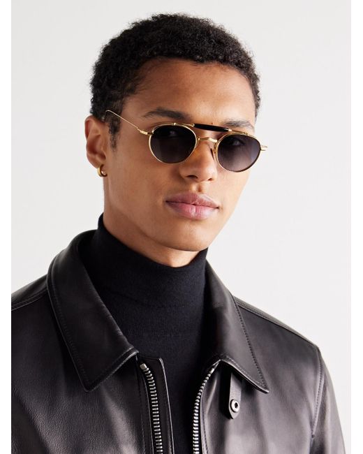 Jacques Marie Mage Metallic Dasan Round-Frame-Tone Beta Titanium And Acetate Sunglasses for men