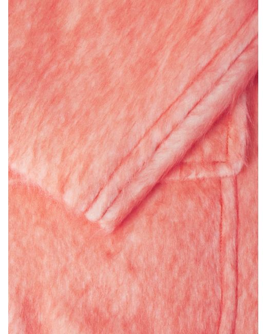 Dries Van Noten Pink Oversized Brushed Alpaca, Cotton And Wool-Blend Coat for men