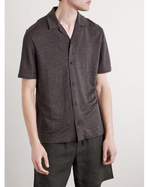 Mr P. Green Camp-Collar Linen Shirt for men