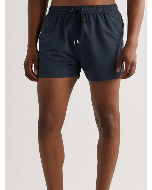 Paul Smith Blue Slim-Fit Short-Length Striped Recycled Swim Shorts for men
