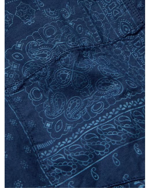Hartford Blue Camp-collar Bandana-print Cotton Shirt for men