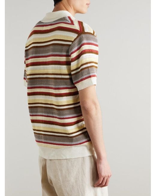 NN07 Natural Lars 60019 Camp-collar Striped Organic Cotton Shirt for men