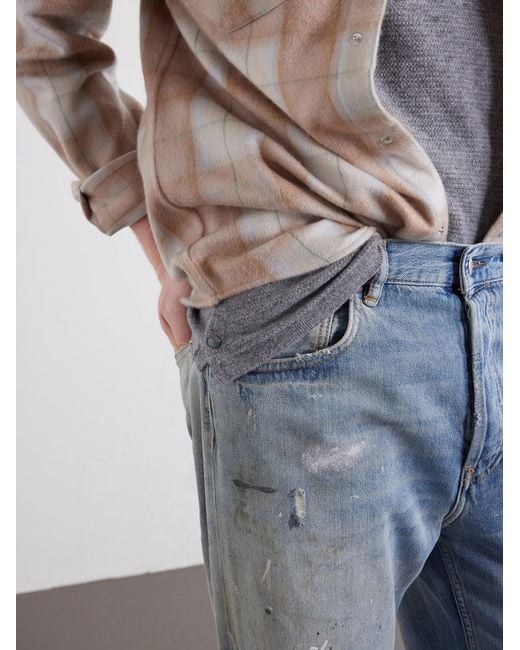 God's True Cashmere Gray Cashmere T-Shirt for men