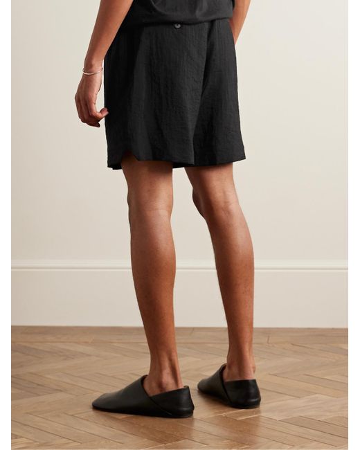LE17SEPTEMBRE Black Novis Wide-leg Crinkled-shell Drawstring Shorts for men