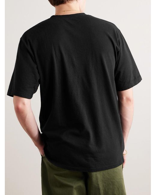 Kapital Black Logo-Appliquéd Cotton-Jersey T-Shirt for men