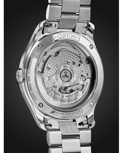 Baume & Mercier Black Clifton Automatic Stainless Steel Watch, Ref. 10792 for men