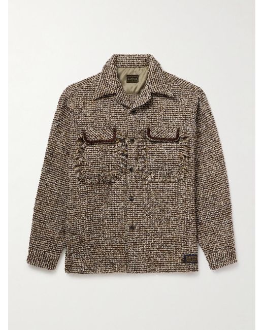 Kapital Brown Wool-Blend Tweed Overshirt for men