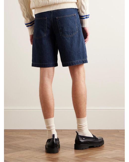 A.P.C. Blue Helio Straight-leg Denim Shorts for men