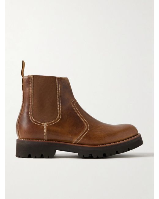 GRENSON Brown Latimer Leather Chelsea Boots for men