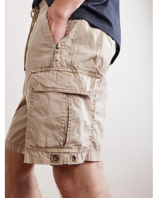 James Perse Natural Straight-Leg Stretch Cotton-Poplin Shorts for men