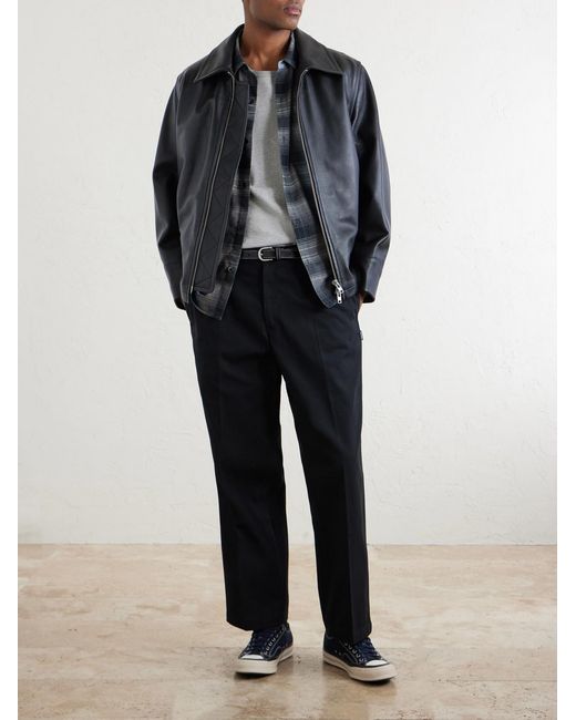Neighborhood Blue Wide-Leg Twill Trousers for men