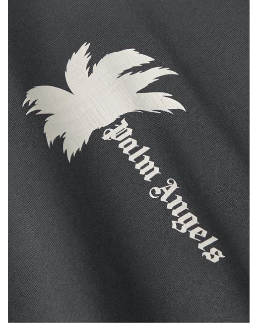 T-shirt in jersey di cotone con logo The Palm di Palm Angels in Black da Uomo