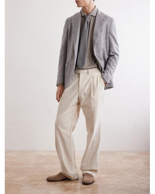 De Petrillo Gray Posillipo Wool And Cashmere-Blend Blazer for men