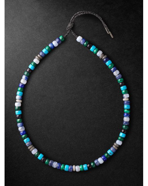 Carolina Bucci Portofino Forte Beads And Blackened Multi-Stone Necklace for men