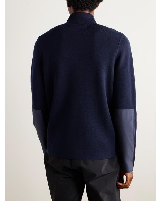 Aztech Mountain Blue Matterhorn Shell-trimmed Wool Half-zip Ski Mid-layer for men