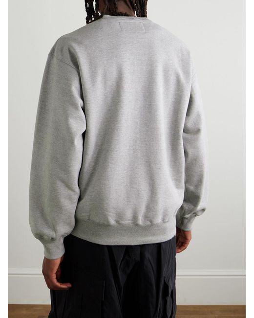 Wacko Maria Gray Logo-Embroidered Cotton-Jersey Sweatshirt for men