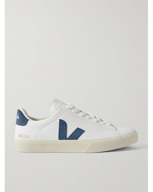 Veja Blue Campo Suede-trimmed Cwl Leather Sneakers for men