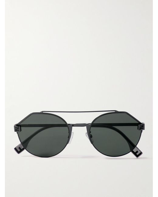 Fendi Black Sky Metal Round-frame Sunglasses for men