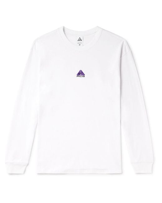 Nike White Acg Logo-embroidered Jersey T-shirt for men