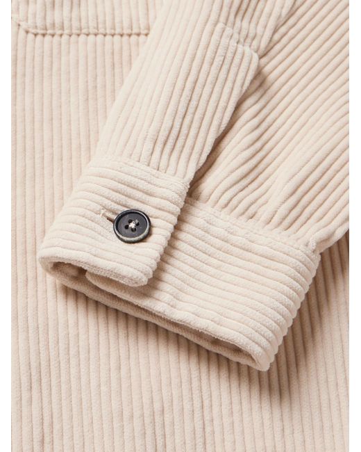 Barena Hemdjacke aus Baumwollcord in Stückfärbung in Natural für Herren