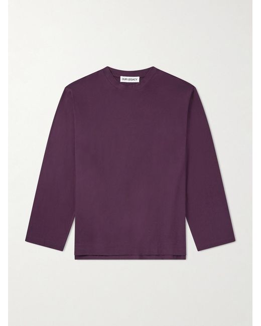 Our Legacy Purple Box Cotton-Jersey T-Shirt for men