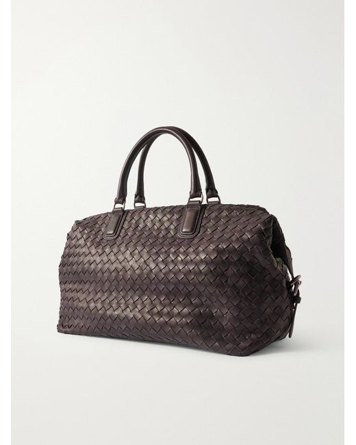 Officine Creative Black Armor/019 Woven Leather Weekend Bag for men