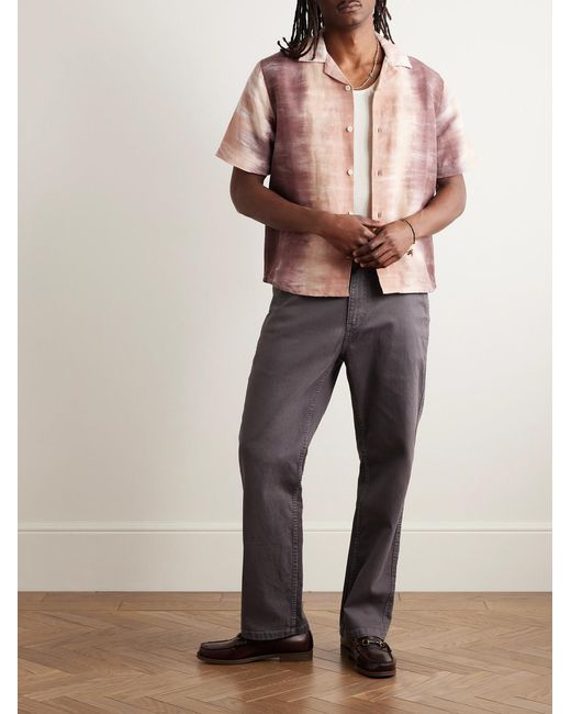 Corridor NYC Pink Cosmic Camp-Collar Tie-Dyed Linen And Cotton-Blend Shirt for men