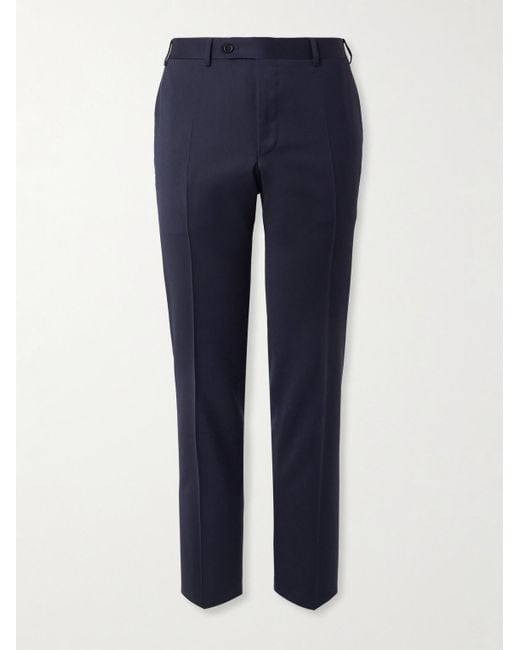 Canali Blue Slim-Fit Straight-Leg Super 130S Wool-Twill Suit Trousers for men