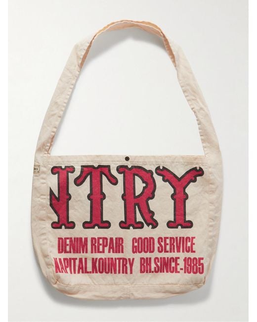Kapital Kountry Factory Printed Cotton-Twill Tote Bag in Red for