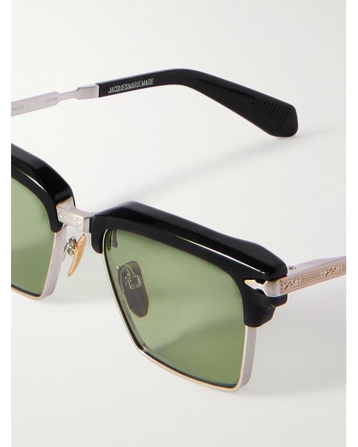 Jacques Marie Mage Green Alin D-frame Silver-tone And Acetate Sunglasses for men